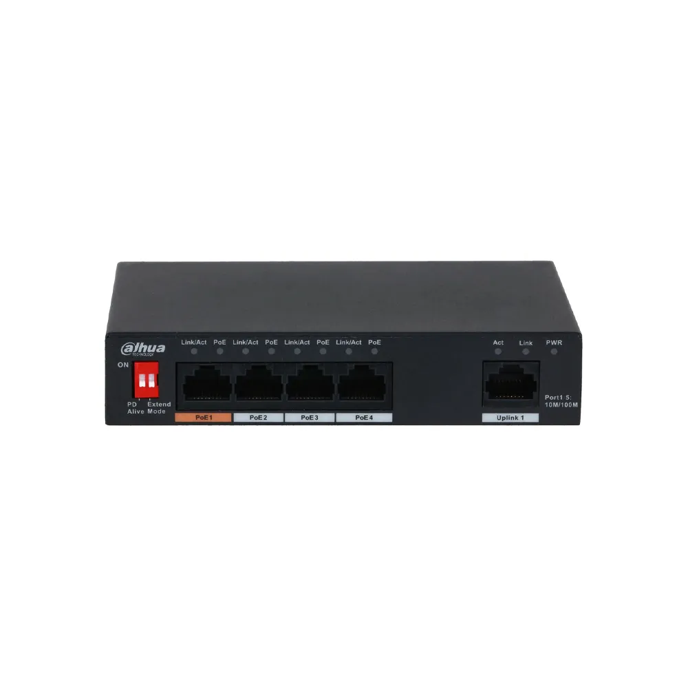 DAHUA 4-Port Fast Ethernet PoE + 1-Port RJ45 Switch