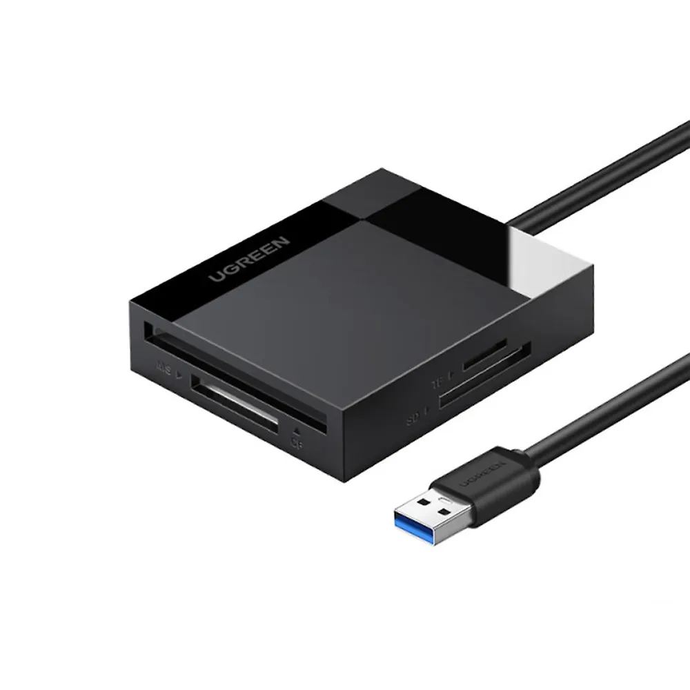 UGREEN 0.5M Black USB 3.0 Card Reader SD Micro SD TF CF MS Compact Flash
